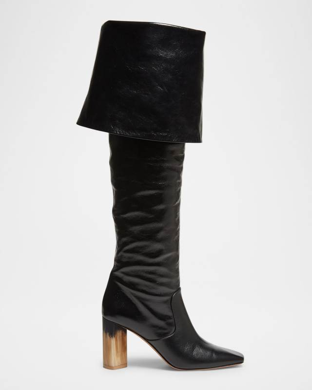 Georgia Leather Foldover Knee Boots